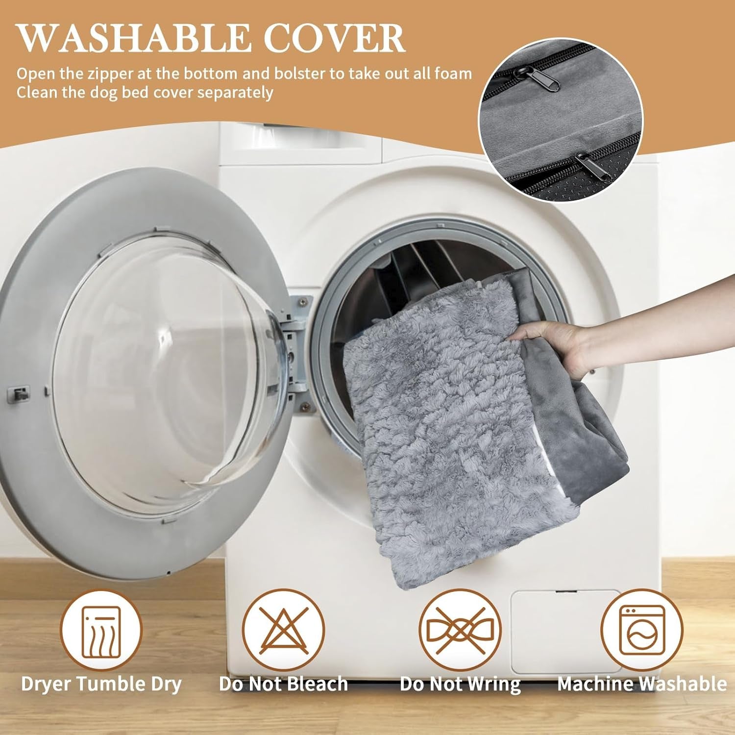 Waterproof Orthopedic Foam Dog Beds for Extra Large Dogs Durable Dog Sofa the Pet Bed Washable Removable Cover with Zipper and Non-Slip Bottom Bolster